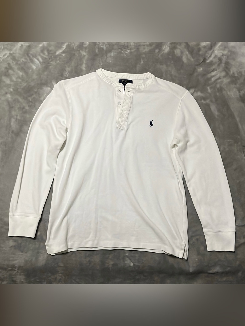 Polo Ralph Lauren Boys White Long Sleeve Henley Shirt Size M (10-12)
